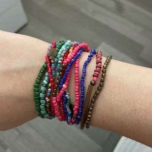 Colorful stackable beaded bracelets
